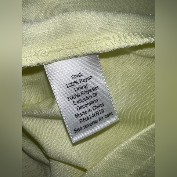 LC Lauren Conrad Boho Smocked Crochet Mini Dress‎ Light Highlighter Yellow Sz 2X - Picture 9 of 10